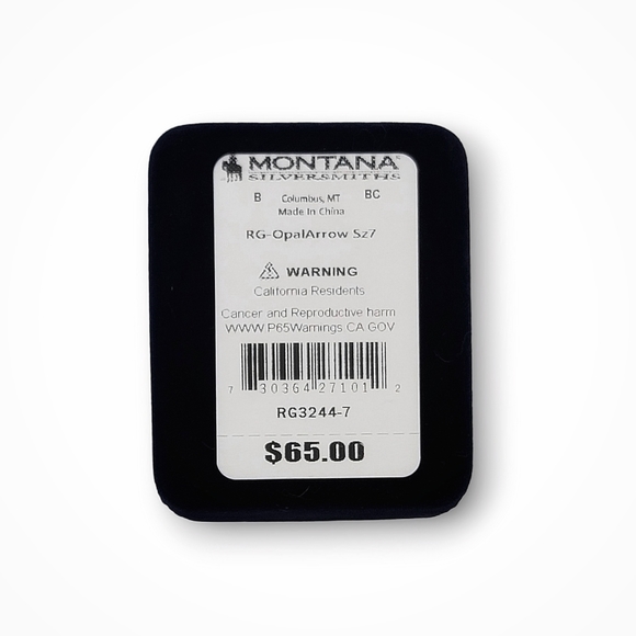 Montana Silversmiths Sky Fletched Arrow Opal Ring  Size 7 NEW! - Picture 4 of 10